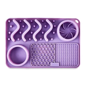 Purple Silicone Slow Feeder Lick Mat for Dogs  with Non-Slip Base