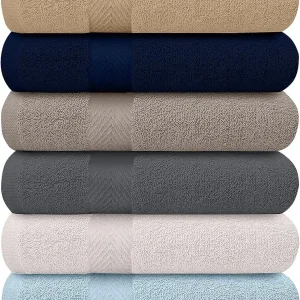 Collection 6-Pack Towels Extra Absorbent - 100% Cotton (27 inchesx54 inches)